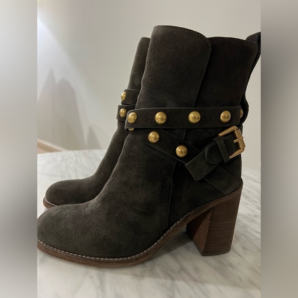 SeeBy Chloe Lyna Suede Buckle Boots Size 6 - Picture 4 of 8